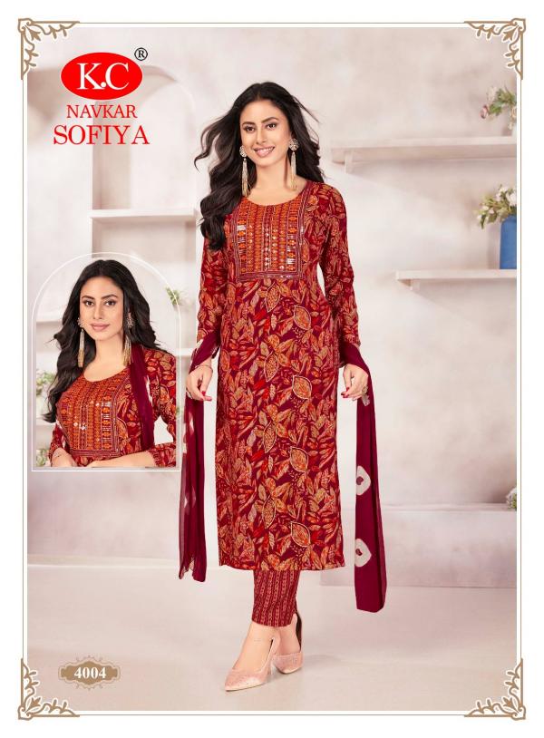 Kc Sofiya Vol 4 Rayon Printed Kurti Bottom With Dupatta